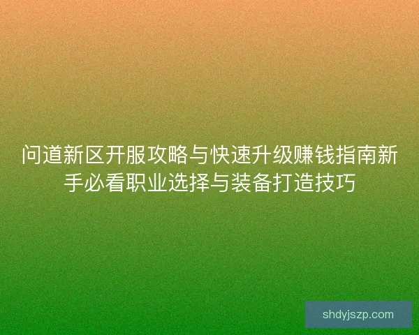 问道新区开服攻略与快速升级赚钱指南新手必看职业选择与装备打造技巧