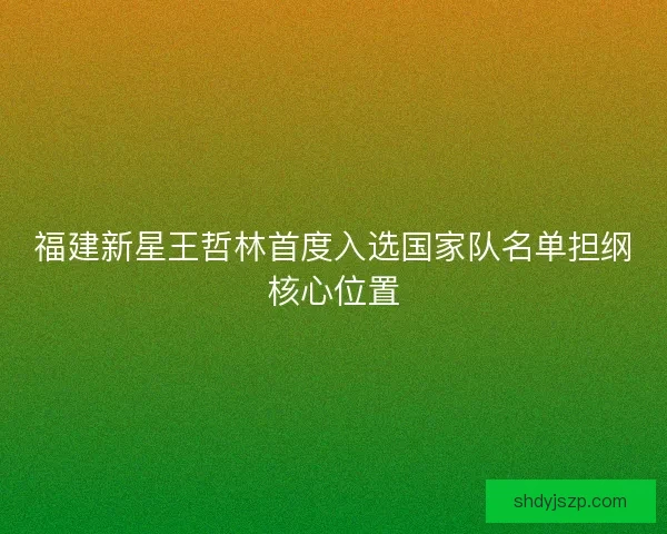 福建新星王哲林首度入选国家队名单担纲核心位置