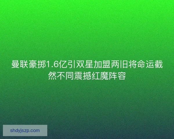 曼联豪掷1.6亿引双星加盟两旧将命运截然不同震撼红魔阵容
